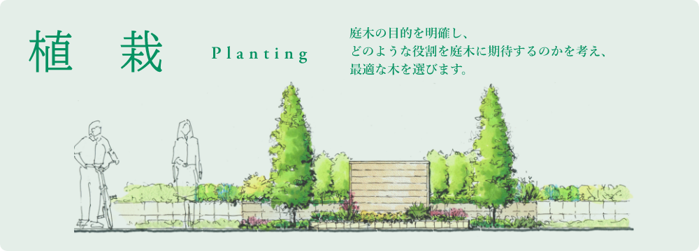 庭木の目的を明確にしどのような役割を庭木に期待するのかを考え最適な気を選びます